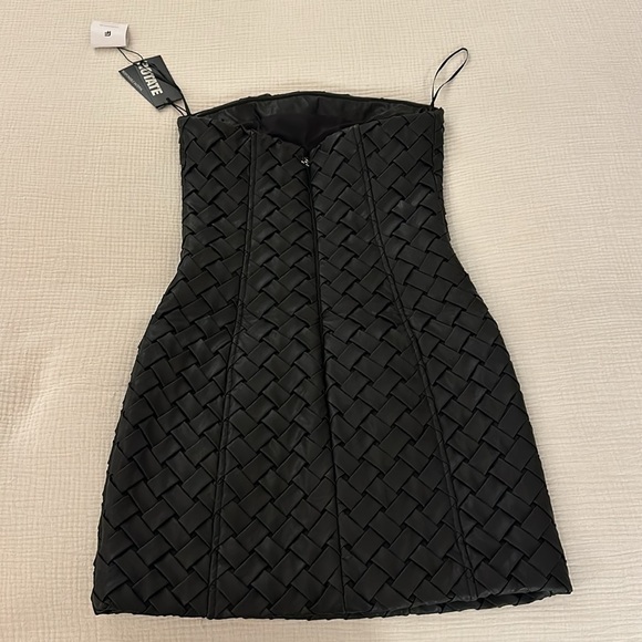 ROTATE | Interwoven, Vegan Leather, Strapless, Minidress - Picture 12 of 16